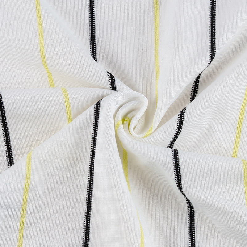 Light Green Striped Warp Knit Fabric